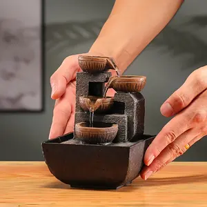 Crafted with high-quality materials, including stable resin and natural stone, this fountain is built to last. The quiet motor ensures it won’t disturb your peace, while the built-in water tank holds enough water for hours of continuous operation. by USB