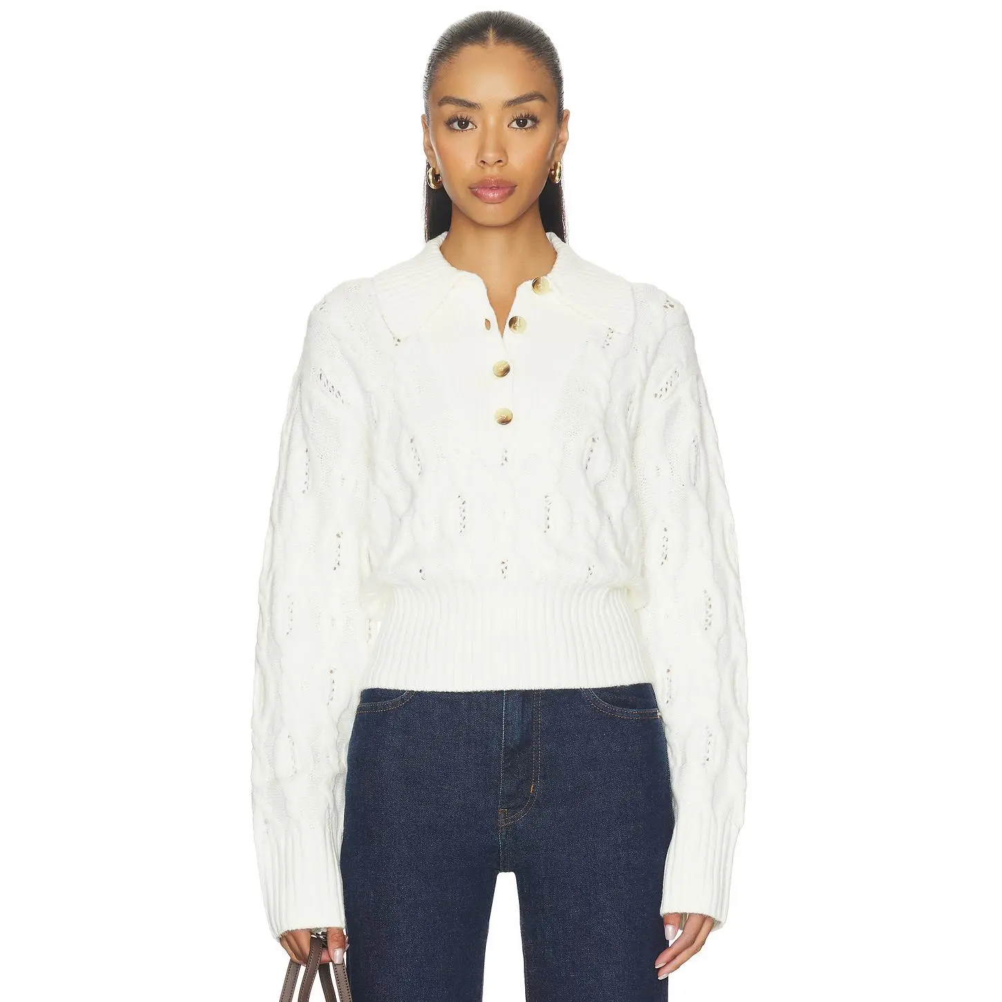 LPA Mia Cable Sweater in Cream