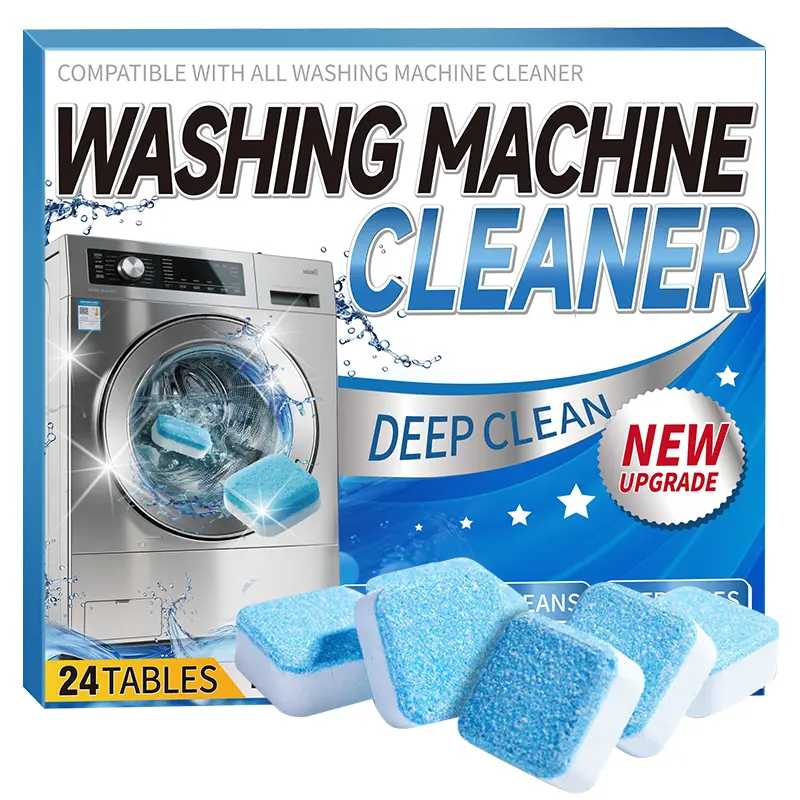 Washing Machine Cleaner Tablets - 24-Pack Deep Cleans Year-Round for HE Top & Front Load Washers Removes Grime Build-Up Household High-Quality Tablets Household cleaner  for  washing  machine seaways  washing  machine  cleaner