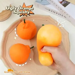 Orange Squishy Stress Ball - TPR Slow Rise Squeeze Toy, Funny Prank & Anxiety Relief Fidget Toy for Kids & Adults, Novelty Citrus Shape Squeeze Ball for Sensory Play & Party Favors