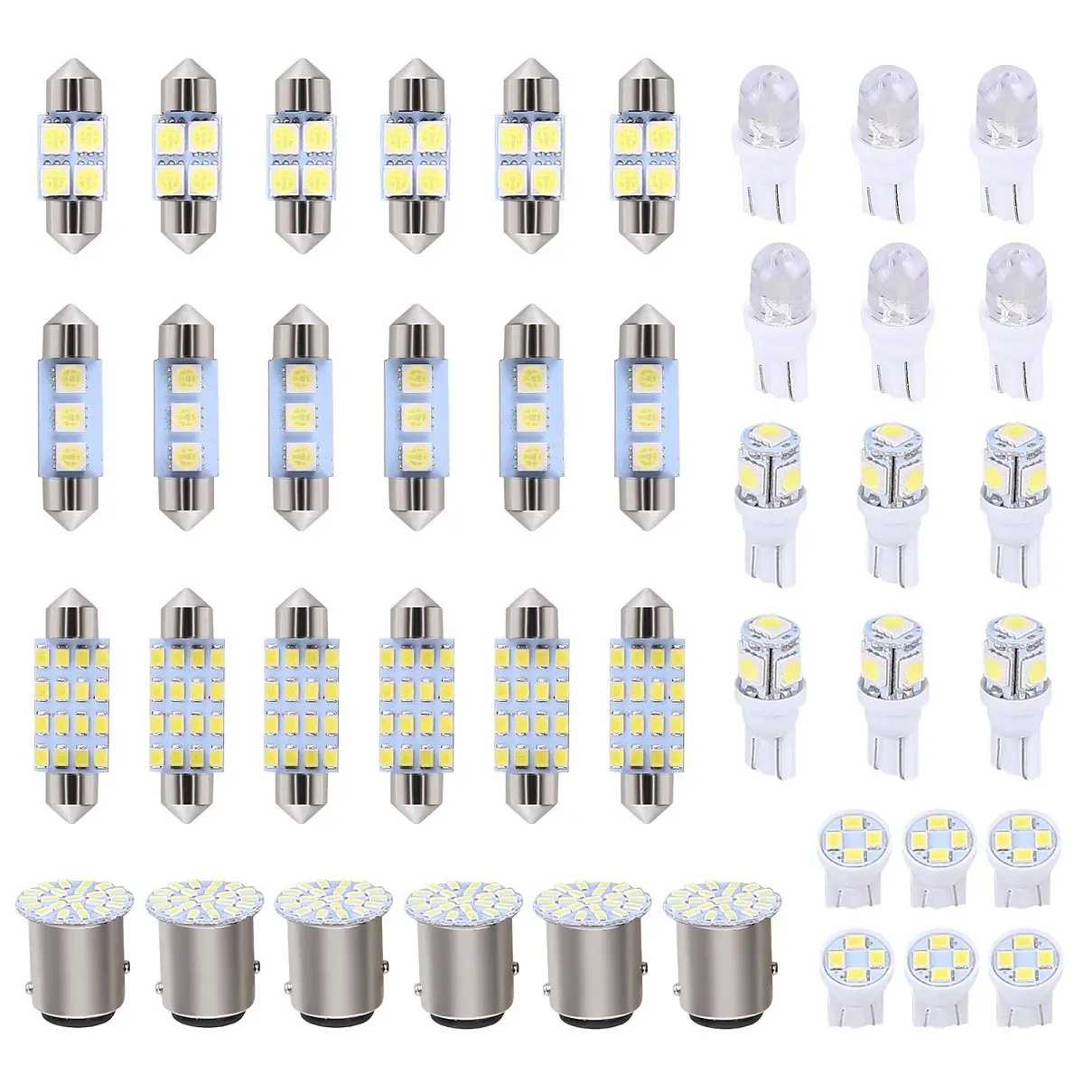 42pcs LED Car Ambient Light Combination Kit - T10, Reading, License Plate & Interior Offroad Round Light Pods, Waterproof, Durable, Easy-Installation Auto Parts Accessories