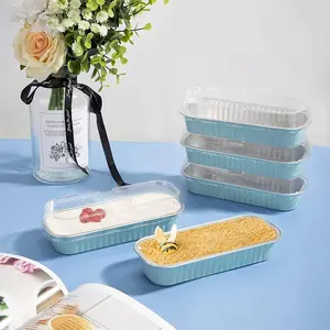 Mini Aluminum Foil Bread Box with Lid (20 Boxes + 20 Lids), Microwave & Steam Tray, Suitable for Toast, Cheesecake, Brownies, Mini Loaves, Baking Dish Set