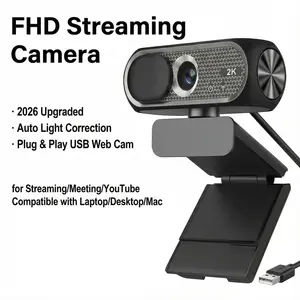 2026 Upgraded Webcam 1080P FHD USB Camera with Privacy Cover & Auto Light Correction for Streaming Meeting YouTube Compatible with Laptop Desktop Mac