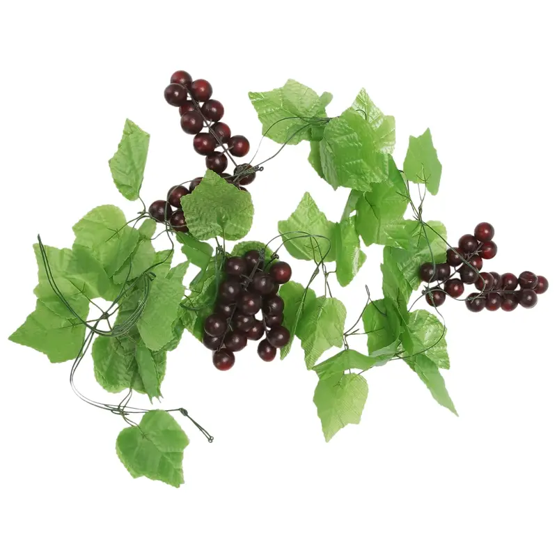 2x Plastic Artificial Grape Vine Garland - Car Interior Stowing & Tidying Accessory, Decorative Hanging Fruit Ornament for Wedding, Ceiling/Columns Decoration, Two Pieces
