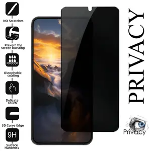 For Samsung Galaxy S24 FE Privacy Screen Protector [Military Grade Shatterproof], Top 9H+ Anti Spy Glass