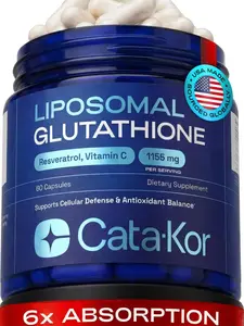 Cata-Kor+Liposomal+Glutathione+Supplement+|+Vitamin+C+|+Riboflavin+(B2)+|+Selenium+|+Resveratrol+Complex+–+Supports+Antioxidant+Defense+&+Cellular+Health+–+Vitamin+Dietary+Supplement