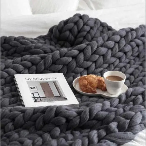 Chunky Weighted Knit Throw Blanket Chunky Weighted Knit Throw Blanket
