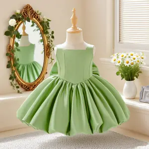 6030 girl green dress emerald color dress popular bud skirt tutu skirt