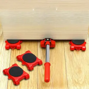 5pcs Furniture Moving Tools Set with 360° Rotatable Pads, Durable Heavy Duty Metal Construction, Easy Lifting Equipment for Sofas & Furniture