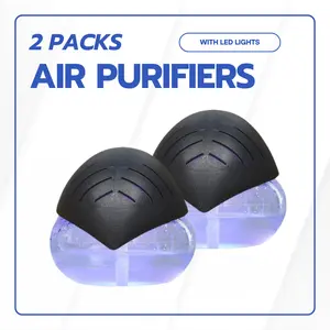 2 Packs Air Purifiers with LED Lights for Bedroom, Humidifier Room Appliances, Water Filter Air Purifier for Home, Aroma Diffuser with LED Light