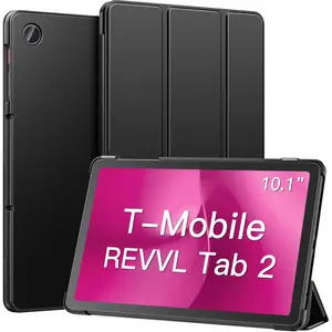 Case for T-Mobile Revvl Tab 2 2025 Tablet 10.1 Inch, Slim Lightweight Leather Cover Full Protector Trifold Stand with Auto Wake/Sleep for Revvl Tab 2 Tablet 2025 Released, Black-USA
