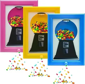 Wall Mounted Candy Dispenser with Photo Frame, 2-in-1 Snack Organizer for Candy Nuts and Pet Treats, Easy Dispensing Candy Jar, Vintage Decorative Lollipop Holder for Home Decor Gifts
