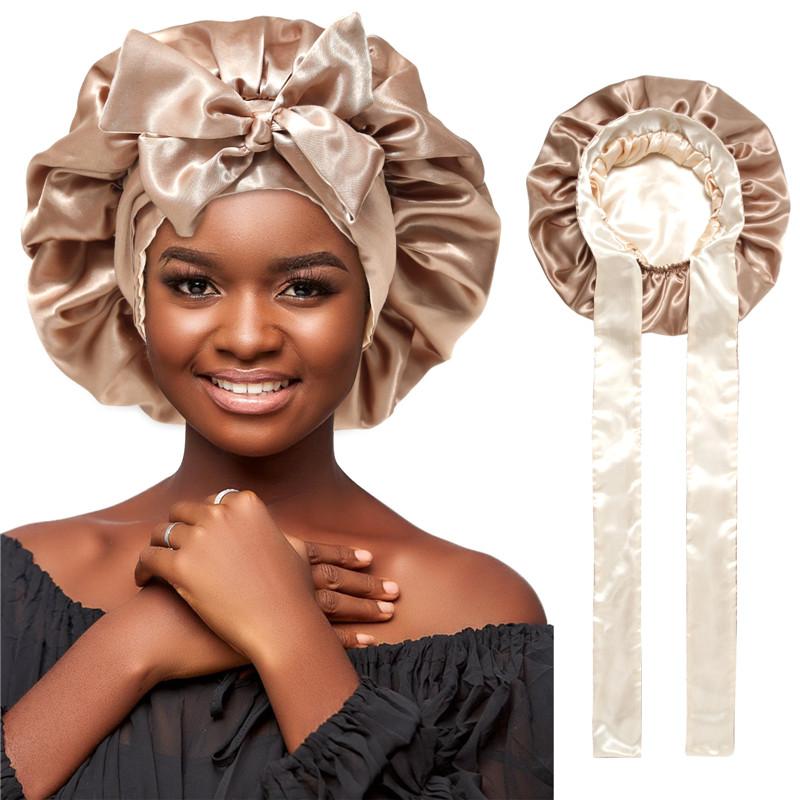 Double-Layer Coffee&champagne Satin Bonnet Sleep Cap for Women Curly Hair Wrap for Sleeping Cap Adjustable Reversible Bonnet with Tie Band Night Cap Double-Layer Coffee&champagne Satin Bonnet Sleep Cap for Women Curly Hair Wrap for Sleeping Cap Adjustable Reversible Bonnet with Tie Band Night Cap