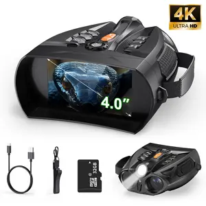 4.0" Snake-Look Night Vision Goggles-4K INSKAM Binoculars for Adult,With 32GB SD Card for Photos & Videos,10X Digital Zoom,5000 mAH Baterry,7 Levels of Infrared,Outdoor Flashlight,Wildlife Observation,Hunting,Camping,Birthday Gift,Gift for Man
