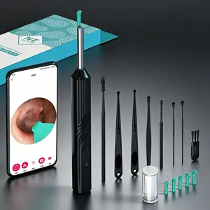 1 Piece WiFi Ear Otoscope, Minimalist Smart Earwax Remover with 1080P HD Camera, Waterproof Ear Cleaning Camera with Multi-Tool Set for Home & Travel Ear Care Ear Cleaner with Camera