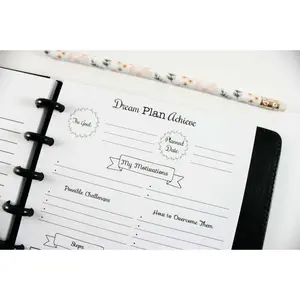 Goal Planner Inserts for Half Letter Discbound Planners, Fits with Circa Junior Calender, Arc by Staples, TUL Junior, HALF Letter Size (5.5'' x 8.5'')