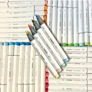 Ohuhu 4-Pack Mystery Palette of Ohuhu Honolulu Alcohol Art Markers with High-Quality Double-Tip Markers, Fan-Favorite Brush Tip, No Blotching or Streaking