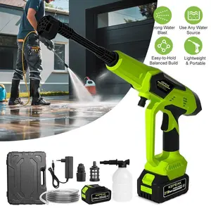 Electric Cordless Pressure Washer 21V, 200W Portable Power Cleaner with 13000mAh Battery, 6-in-1 Nozzle, Foam Cannon & 5M Hose,for Valentine’s Day Gift