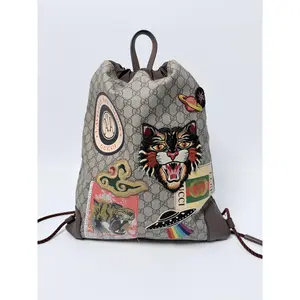 Pre-owned GUCCI coated canvas Backpacks Limited Edition Drawstring Backpack JD0380GG