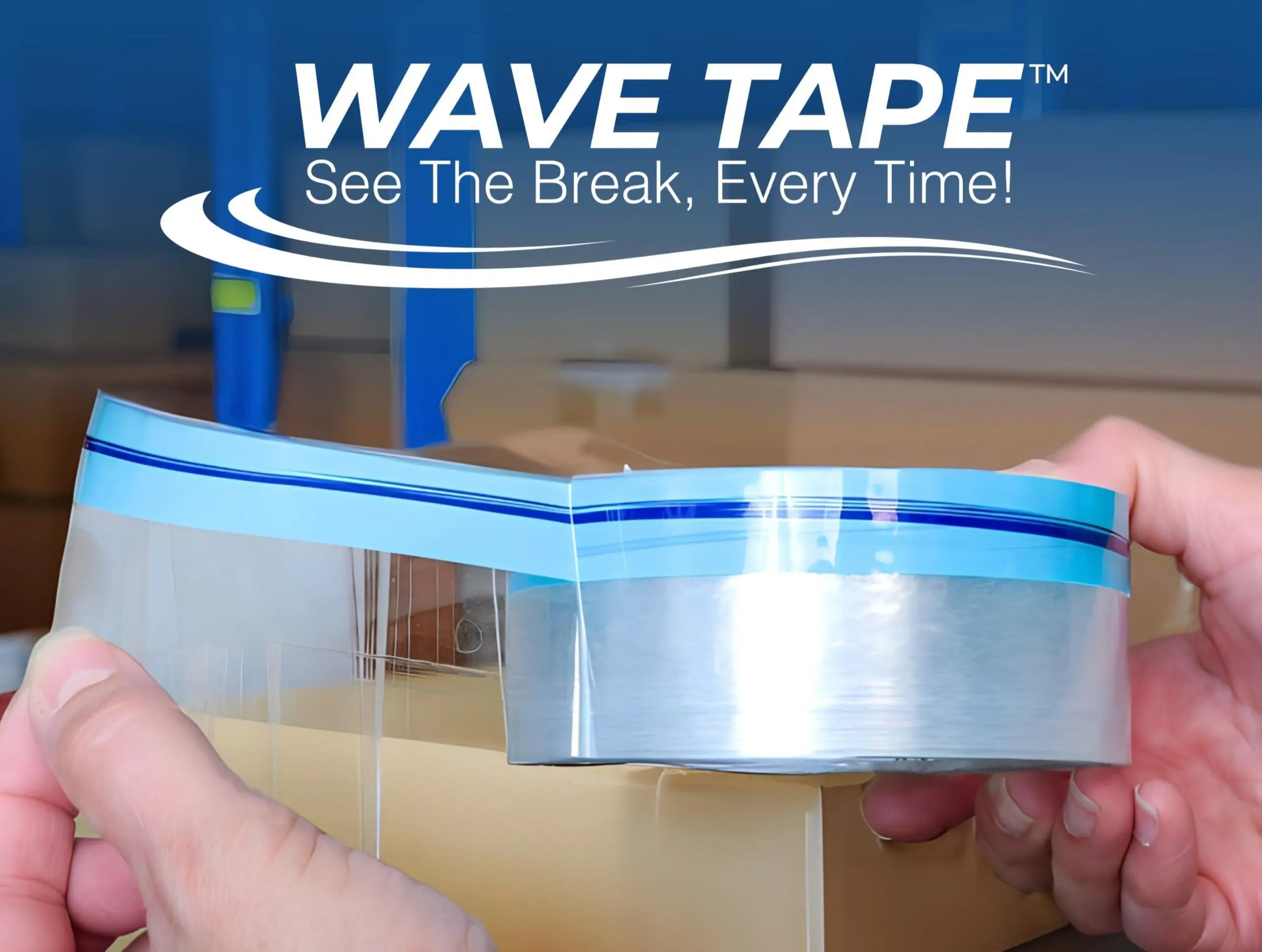 Wave Tape™ Easy End-Find Heavy Duty Packing Tape Industrial Adhesive Tape Adhesive Cloth Tape Long Lasting Bond