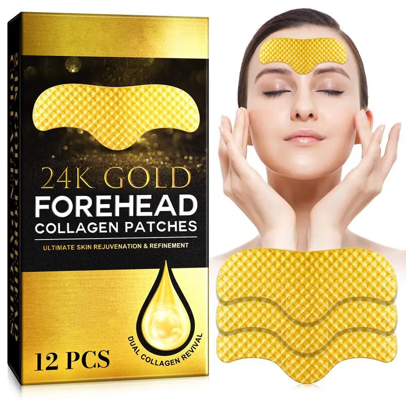 YECUCE 24K Gold Forehead Collagen Patches, Plump Skin, Reducing Fine Lines & Wrinkles - Intense Hydration Body Care Moisturizer sohochic