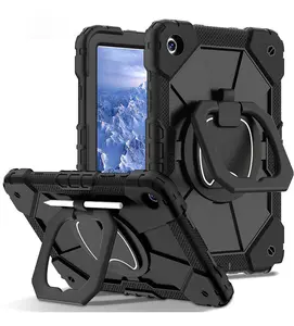 For Samsung Galaxy Tab A11 Plus/A9 + Case 2025/2023 11 Inch, Rugged Galaxy Tab A11/A9 8.7 Inch Pad Case Samsung A11 Plus Tablet Cover with 360 Rotating Stand Hand Strap Shoulder Strap Screen Protector