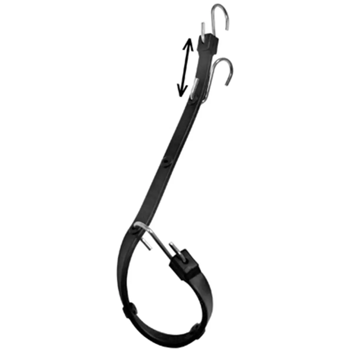 212 MAIN 06268 36 in. Adjustable Black Versa Strap with EPDM Rubber, Ozone-Resistant Adjustable Ropes, and Heavy-Duty Hook for Tools & Hardware Fastening