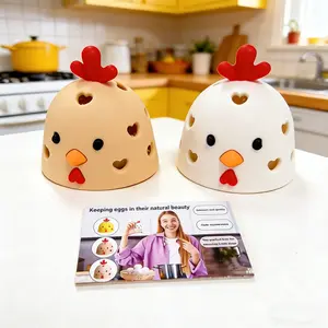 Silicone Egg Cleaner Brush with Bottom - Kitchen Household Product, Farm Fresh Egg Washer, Chicken Coop Grooming Accessory, Kitchen Household Products