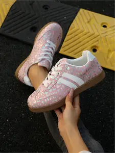 Holographic Leopard Print Sneakers | Women's Sky Blue Platform Shoes | Trendy Casual Daily Wear