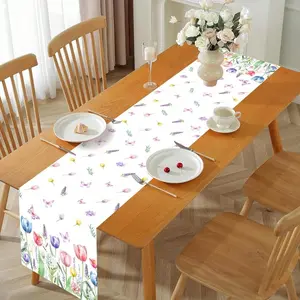 Spring Floral Theme Table Runner, Perfect for Birthday Party Decor, Living Room Decoration, Spring Party Table Decor, 1pc