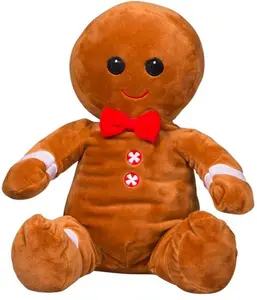 Stuffed Gingerbread Man 16" Plush Toy - Soft and Cuddly Stuffed Animal, Perfect for Kids,, Holiday Decor, Winter Collectors