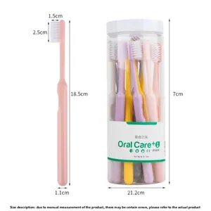 20-piece Toothbrush Set with Soft Bristles, Adult Family Pack in Bucket, Tongue Cleaner, Disposable Fine Soft Bristle Toothbrush, New Model