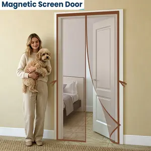 1PC Magnetic Screen Door Automatic Closing - Heavy Duty Hands-Free Mesh for Insect Protection, Easy Installation, Suitable for All Seasons, Designed for Bedroom, Kitchen, Garage, Hotel, Modern Privacy Screen Door, Partition Mesh Door
