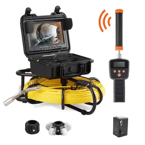 VEVOR Sewer Camera with 512Hz Locator, 300 ft/91.5 m, 9" Pipeline Inspection Camera with DVR Function, IP68 Camera with 12 Adjustable LEDs, A 16 GB SD Card for Sewer Line, Home, Duct Drain Pipe Plumbin