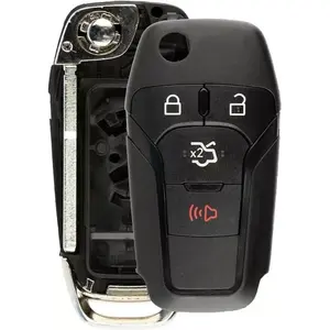 4 Buttons Remote Flip Key Shell Case Compatible with Ford Fusion 2013-2016 FCC ID: N5F-A08TAA IC: 3248-A08TAA (No Chip or Electronics are Included)