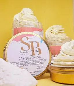 Shelly's Butta Whipped Organic Mango Shea Body Butter Ultra Hydrating Natural Skincare for Glowing Skin 2 oz Moisturizer with Jojoba & Vitamins A C E Moisture Smooth Sensitive Daily Blend