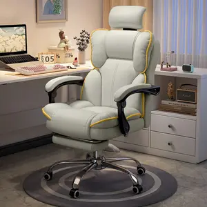 【Spring Glow Up】Big and Tall Office Chair Executive office chair,Ergonomic High Back Cushion Lumbar Back Support, Computer Chairs with Footrest and Lumbar Support PU Leather Office,White