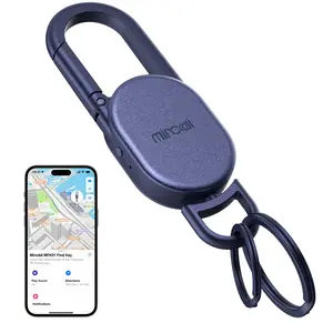 Miroddi for Keychain Tracker, Men's Accessories Works with Apple Find My(iOS Only), Heavy Duty Metal Carabiner Car Key Chains with GPS Tracker, Anti-Lost Keyring Finder Locator, Rechargeable, Steel, Waterproof, Christmas Gifts for BF, GF, Mens, Males