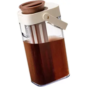 1L/35oz Portable Durable Cold Brew Coffee Maker, Leak-Proof BPA-Free Iced Tea & Coffee Brewer with Removable Mesh Filter, Easy Clean, Dishwasher Safe, Space Saving