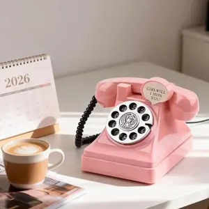 Cute Retro Rotary Phone Decor - Aesthetic Vintage Desk Accessory - Secret Coin Bank for Bedroom - Unique Valentine's Day Gift for Her Lightweight Money Jar Piggybank money savings box