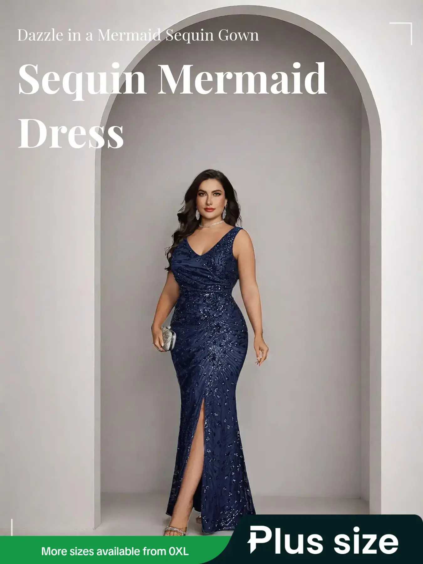 knee length dresses for ladies Short Sleeve Beaded Prom Dresses Mermaid Round Neck Evening Dress 20140 Grey / US8 main image 0