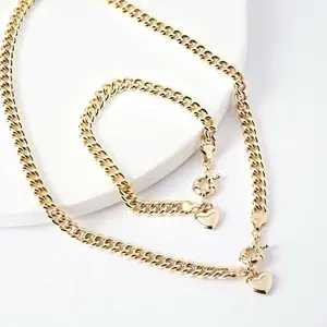 14K Gold Laminated Chain & Bracelet Set
