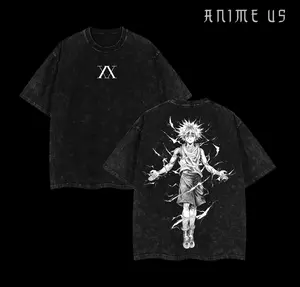 Retro Heavy Limited "Killua Zoldyck" Hunter x Hunter Anime Vintage Washed Hoodies Unisex Oversize Anime Manga Acid Washed Heavyweight Cotton , Anime Lover Clothing Menswear