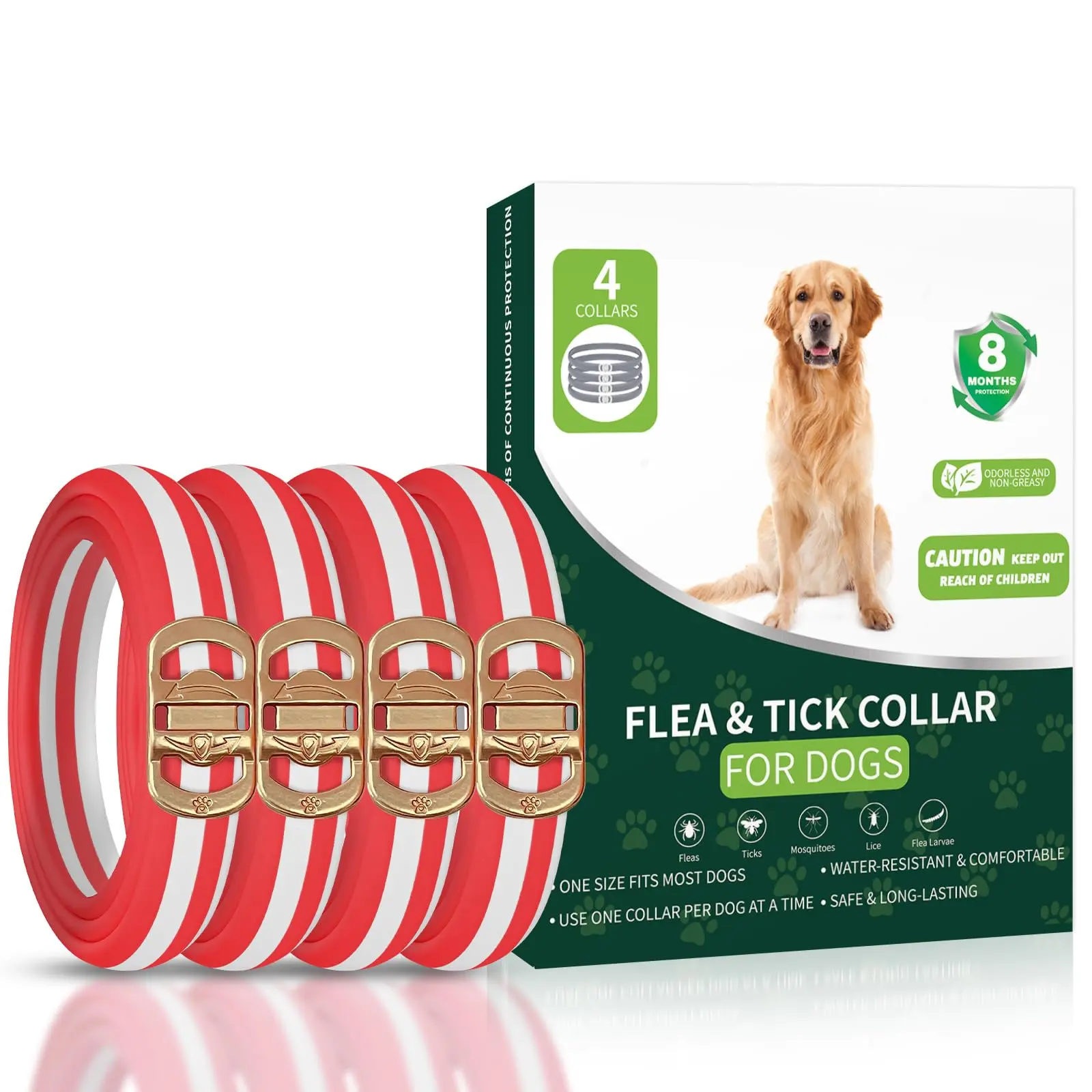 Woyamay Flea & Tick Repellent Collar, For Dogs & Puppies, 32 Months Dog Flea and Tick Treatment, Adjustable Dog Flea Collars, Waterproof Dog Flea Treatment Collar, Flea Treatment for Dogs