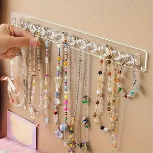 Wall Mounted Jewelry Organizer, 12-hook Jewelry Storage Rack, Jewelry Organizer for Home Bedroom, Home Organizer, Gift for Women & Girls