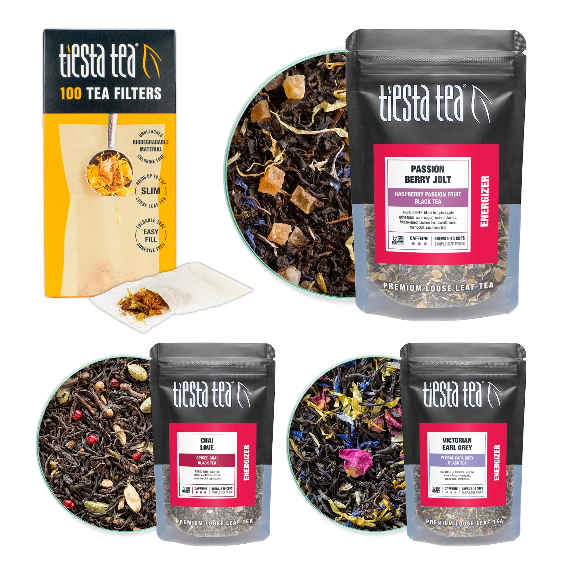 Black Tea Starter Kit, Loose Leaf Tea Gift Set with Filters | Tiesta Tea