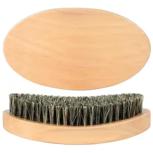 Curved 360 Wave Brush For Men, Medium Hard Palm Wave Brush for Laying Down 360 Waves, Made with Natural Boar Bristle and Wood, Easy to Hold, Perfect for Creating 360 Layer Hair Waves