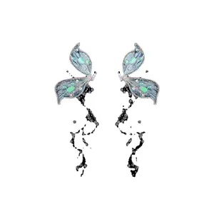 Newly released sequined flower crystal fringed butterfly hairpin, unique and creative beak-shaped hairpin, personalized and simple hairstyle accessory for women