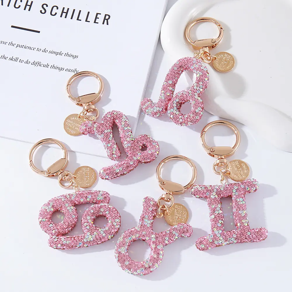 Creative Zodiac Keychain Zodiac Pendant Car Keychain Metal Keychain