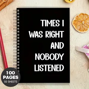 Humorous Self-Deprecating Notebook Diary, Spiral Notebook Journal, Spiral Coil Notebook, Fun Work Journal, Bohemian Mixed Color Paper, Perfect Gift for Colleagues and Friends, Spiral Bound Notepad